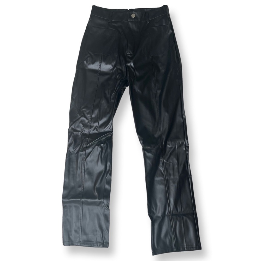 Women Faux Leather Pants - Size L